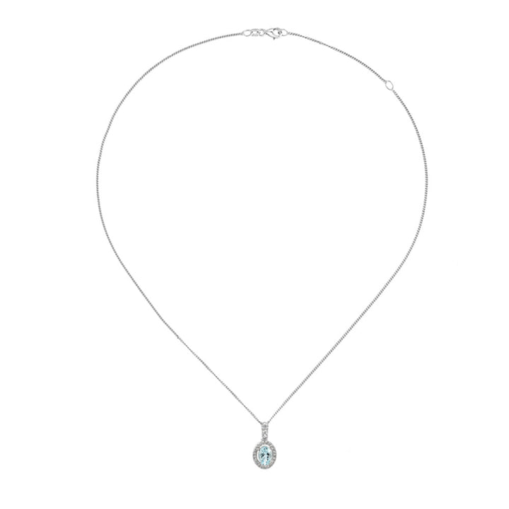 Amore Silver Aquamarine Cluster Necklace - Michael Jones Jeweller