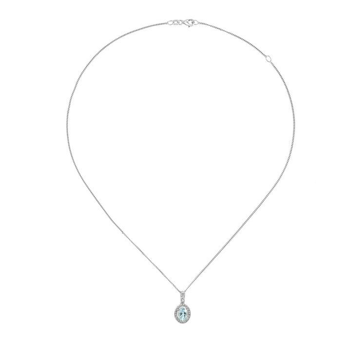 Amore Silver Aquamarine Cluster Necklace