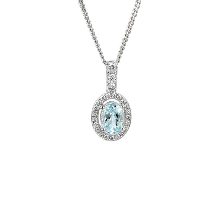 Amore Silver Aquamarine Cluster Necklace