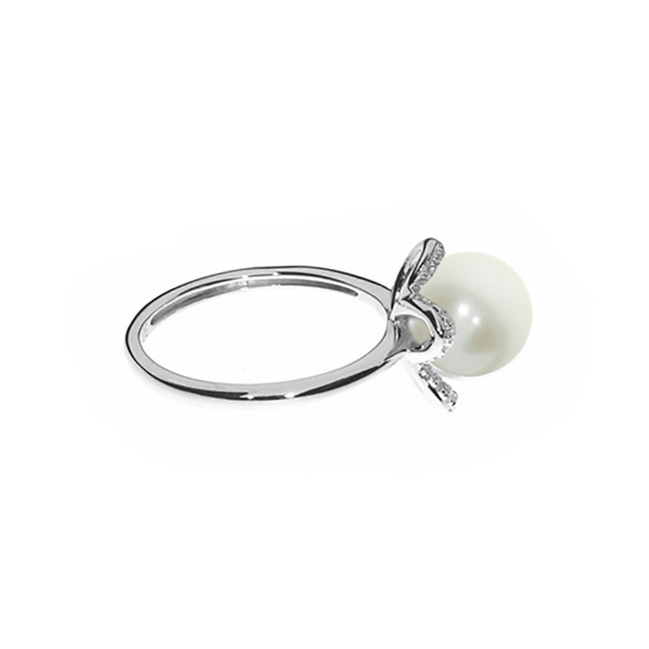 Amore Silver Freshwater Pearl Starlight Flower Ring