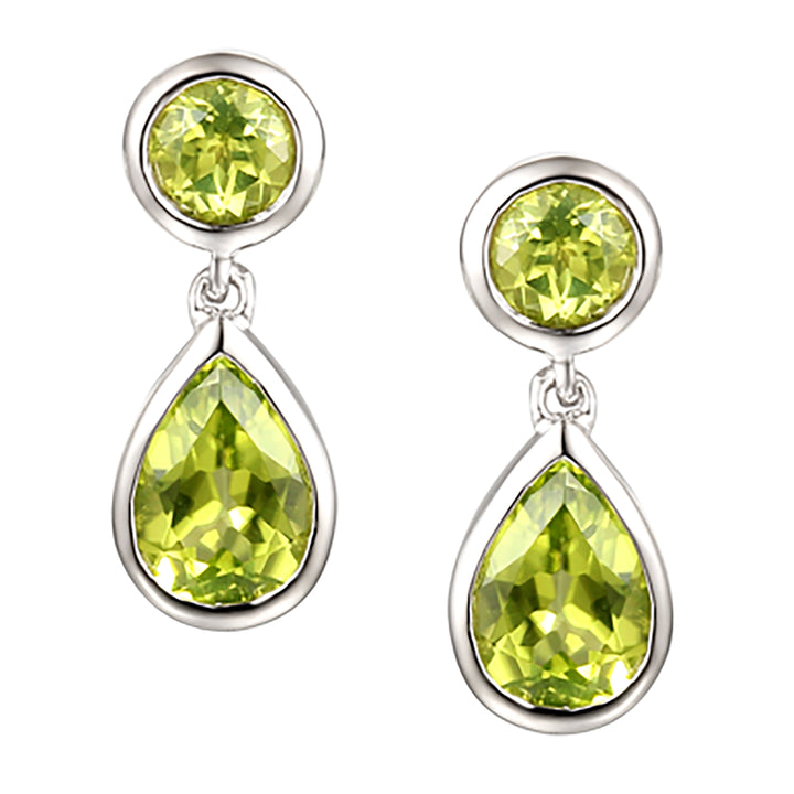 Amore Duo Peridot Drop Earrings - Michael Jones Jeweller