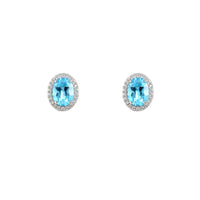 Amore Silver Regal Blue Topaz Stud Earrings
