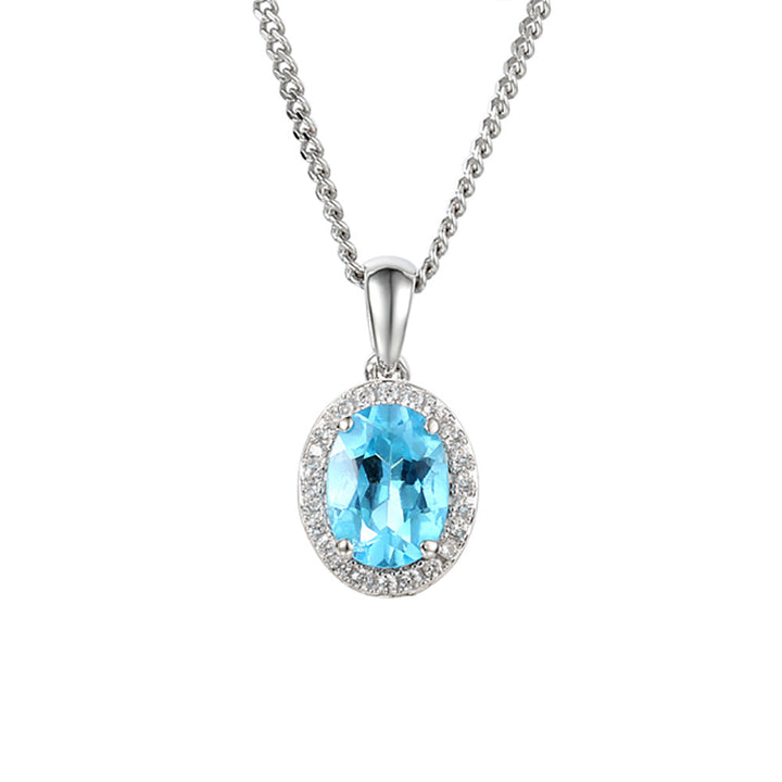 Amore Silver Blue Topaz Regal Blue Necklace - Michael Jones Jeweller