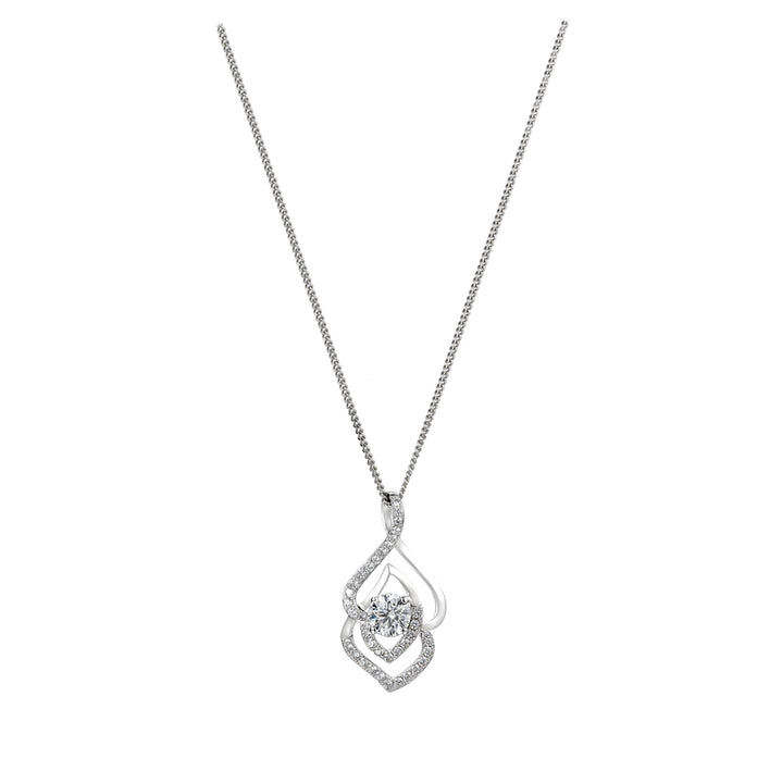 Amore  Cubic Zirconia Bellissimo Silver Necklace