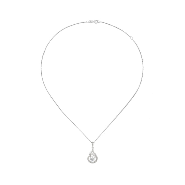 Amore Teardrop Silver Cubic Zirconia Necklace