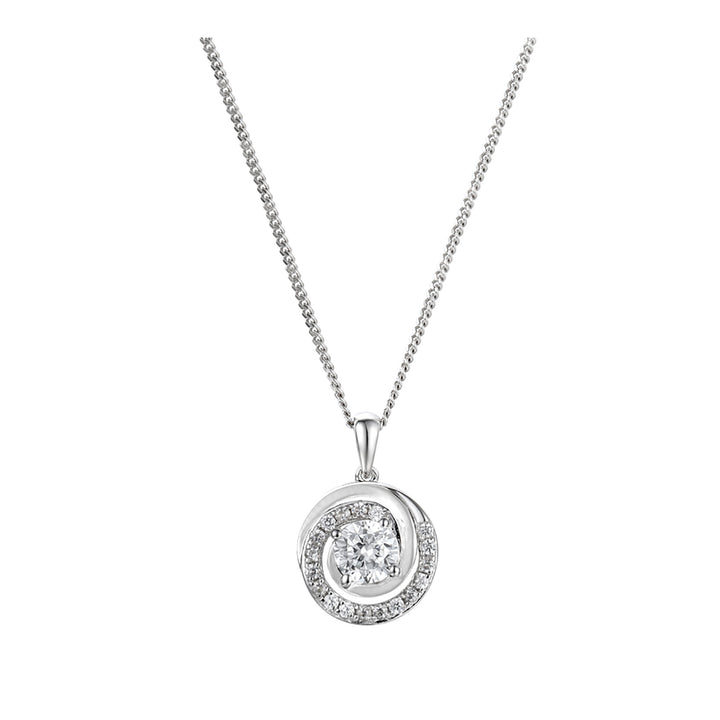 Amore Luna Cubic Zirconia Silver Necklace - Michael Jones Jeweller