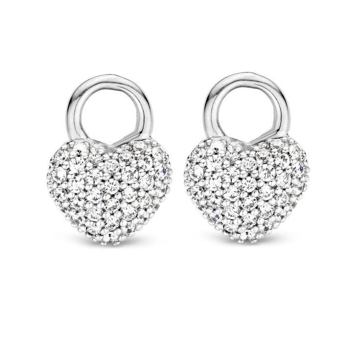 Ti Sento Cubic Zirconia Heart Ear Charms - Michael Jones Jeweller