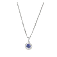 Amore Tanzanite and Cubic Zirconia Cluster Necklace