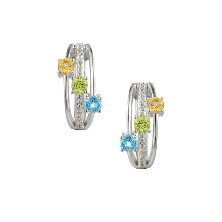 Amore Kaleidoscope Silver Hoop Earrings