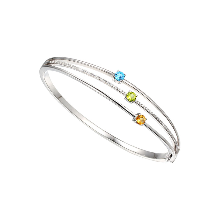 Amore Kaleidoscope Silver Bangle - Michael Jones Jeweller