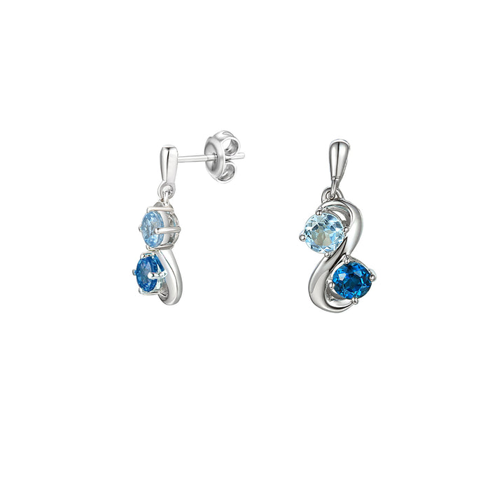 Amore Swoosh Silver Stud Earrings