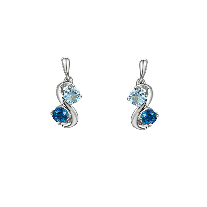 Amore Swoosh Silver Stud Earrings