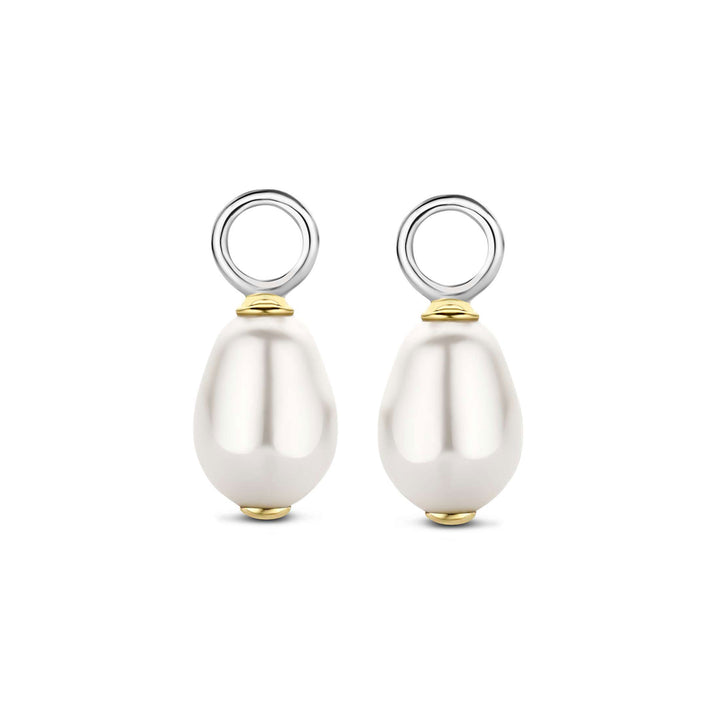Ti Sento Yellow Gold Plated Synthetic Pearl Ear Charms