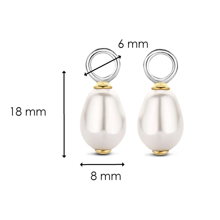 Ti Sento Yellow Gold Plated Synthetic Pearl Ear Charms