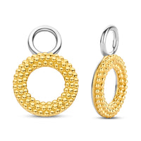 Ti Sento Yellow Gold Plated Structured Loop Ear Charms - Michael Jones Jeweller