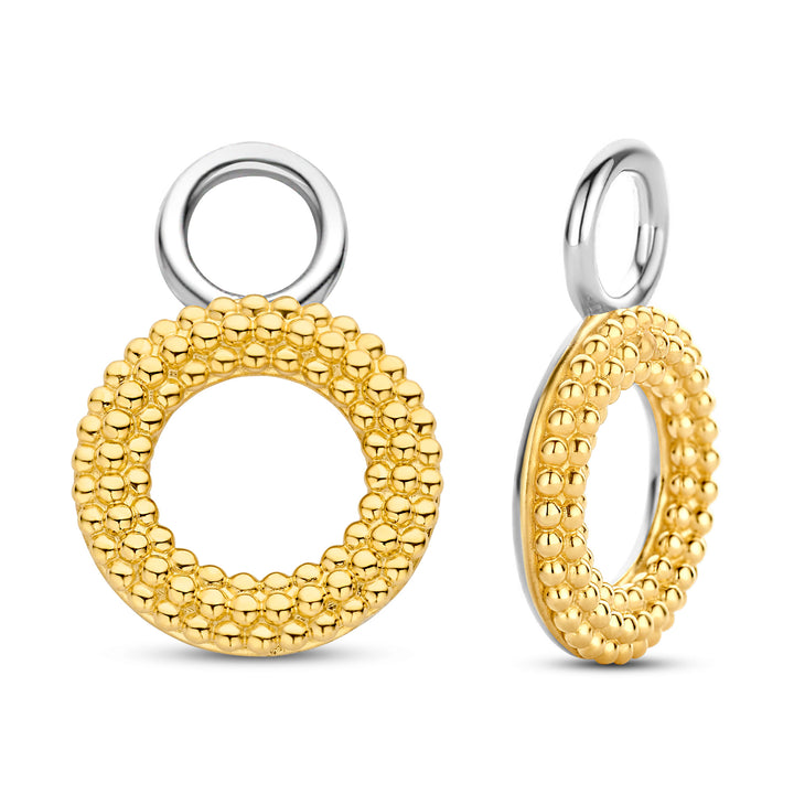 Ti Sento Yellow Gold Plated Structured Loop Ear Charms - Michael Jones Jeweller