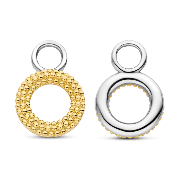 Ti Sento Yellow Gold Plated Structured Loop Ear Charms - Michael Jones Jeweller