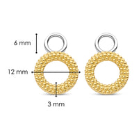 Ti Sento Yellow Gold Plated Structured Loop Ear Charms - Michael Jones Jeweller