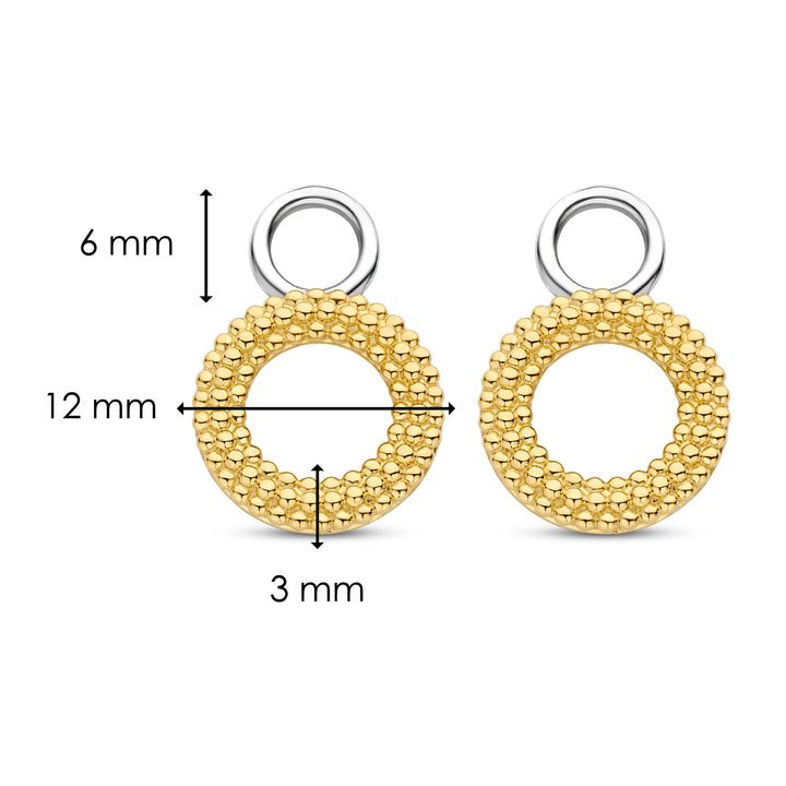 Ti Sento Yellow Gold Plated Structured Loop Ear Charms - Michael Jones Jeweller
