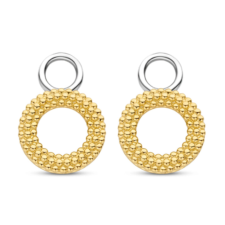 Ti Sento Yellow Gold Plated Structured Loop Ear Charms - Michael Jones Jeweller