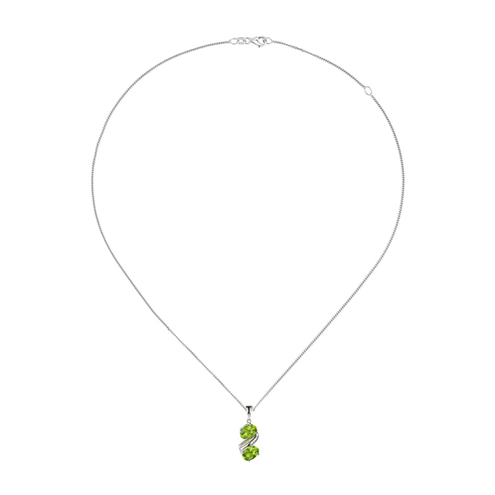 Amore Couple Peridot Silver Necklace