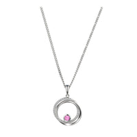 Amore Circles of Style Pink Sapphire Silver Necklace