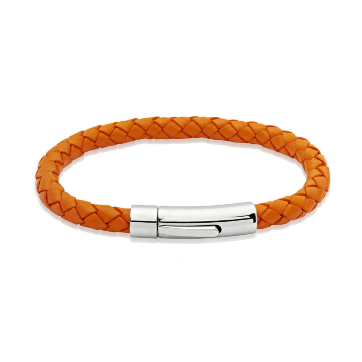 Unique & Co Orange Leather with Stainless Steel Clasp 19cm