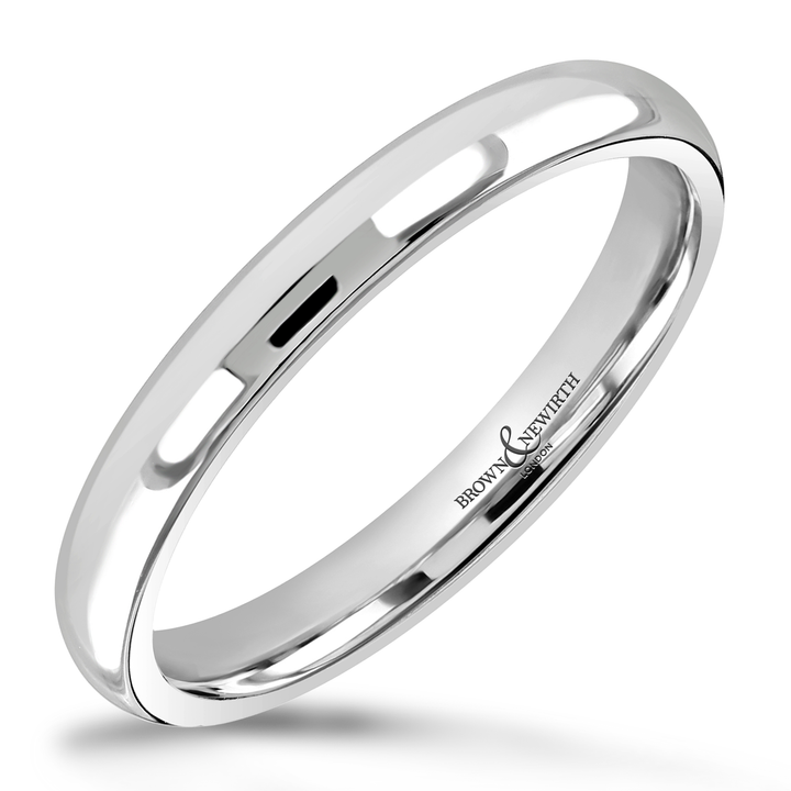 2.5mm Sleek Platinum Wedding Ring by Brown & Newirth