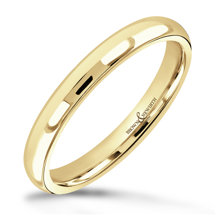 2.5mm Sleek 9ct Yellow Gold Wedding Ring by Brown & Newirth