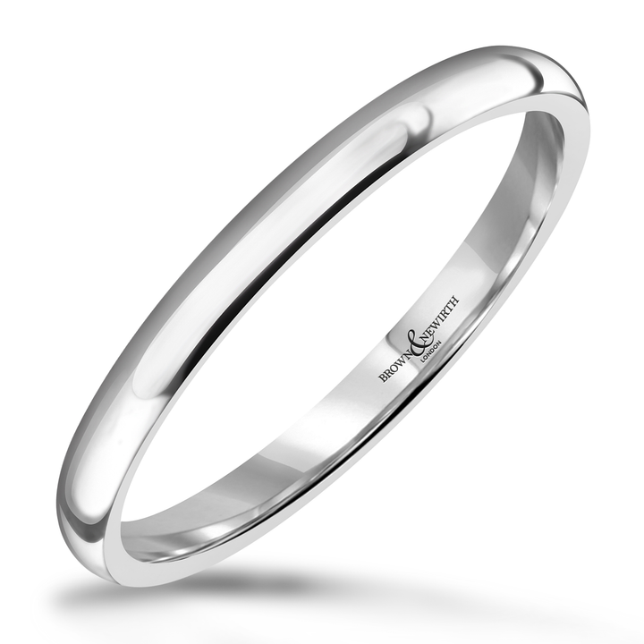 2mm Sleek Platinum Wedding Ring by Brown & Newirth