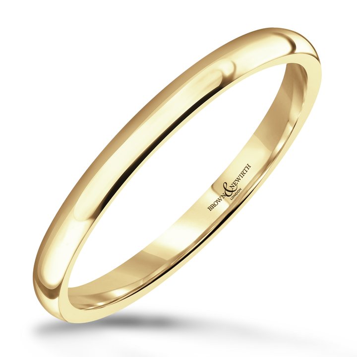 2mm Sleek 9ct Yellow Gold Wedding Ring by Brown & Newirth