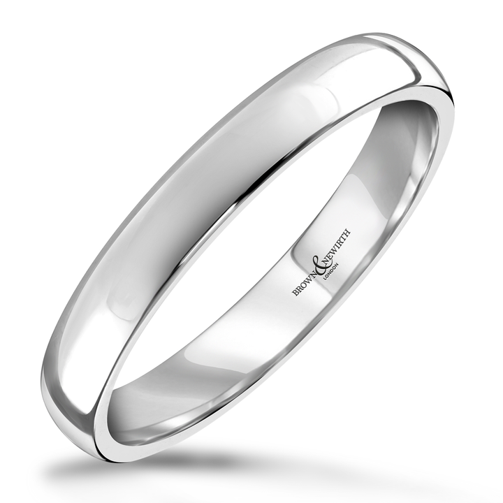 3mm Sleek Platinum Wedding Ring by Brown & Newirth