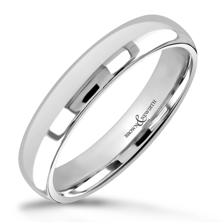 4mm Sleek Platinum Wedding Ring by Brown & Newirth