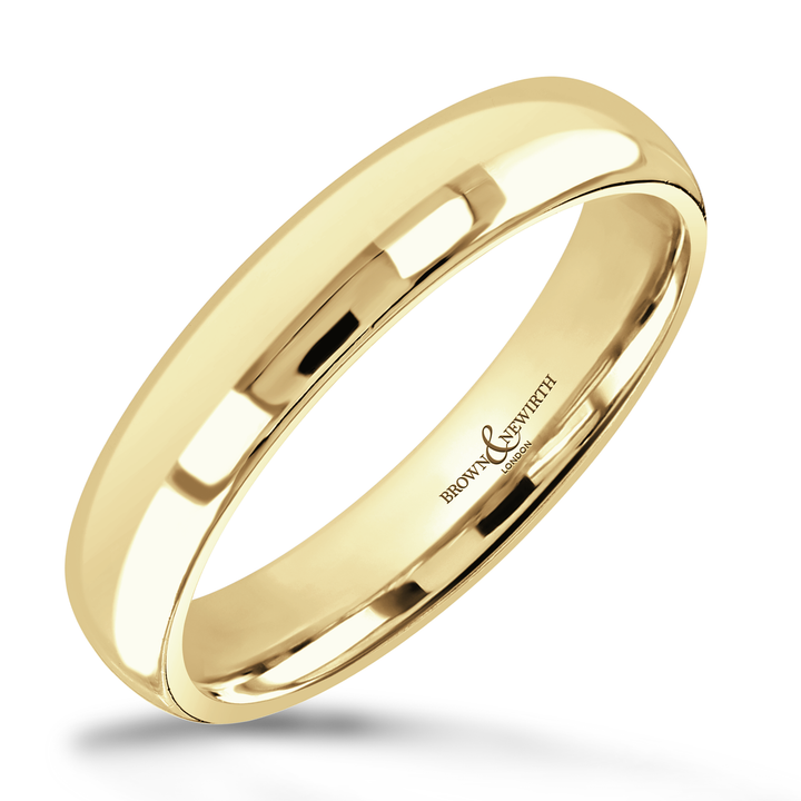 4mm Sleek 9ct Yellow Gold Wedding Ring by Brown & Newirth