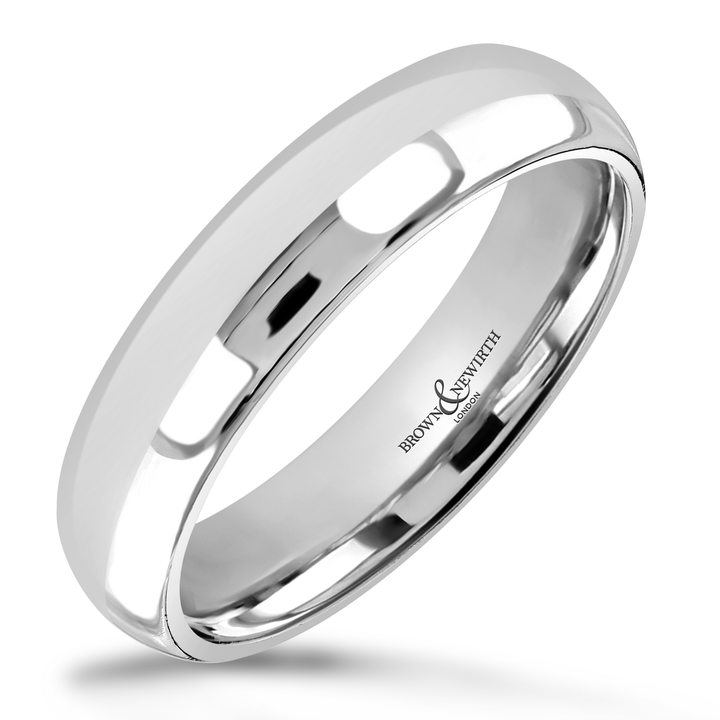 5mm Sleek Platinum Wedding Ring by Brown & Newirth