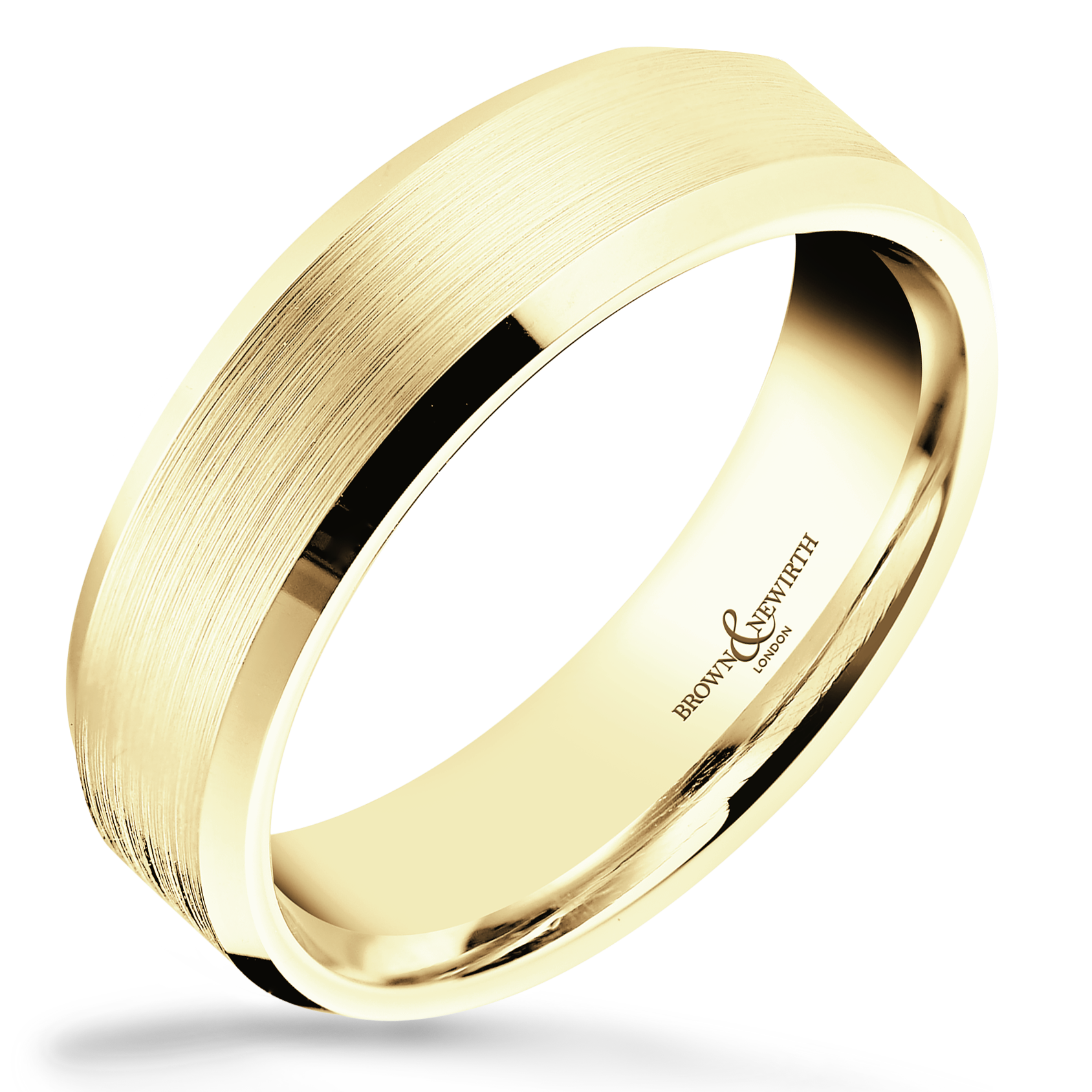6mm Dexter 9ct Yellow Gold Brushed Finish Wedding Ring – Michael Jones ...