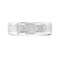 6mm Eclipse 9ct White Gold Patterned Wedding Ring - Michael Jones Jeweller