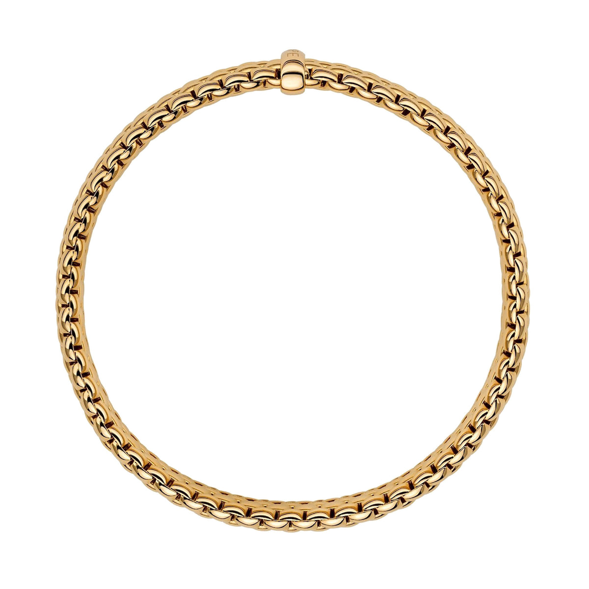FOPE Flex'it Panorama 18ct Yellow Gold 0.01ct Diamond Set Bracelet Large - Michael Jones Jeweller