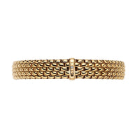 FOPE Flex'it Panorama 18ct Yellow Gold 0.01ct Diamond Set Bracelet Large - Michael Jones Jeweller