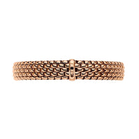FOPE Flex'it Panorama 18ct Rose Gold 0.01ct Black Diamond Set Bracelet Medium - Michael Jones Jeweller