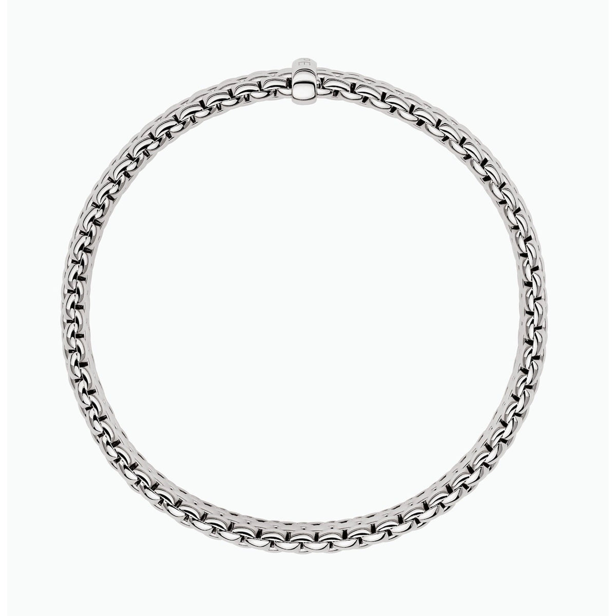 FOPE Flex'it Panorama 18ct White Gold 0.01ct Diamond Set Bracelet Small - Michael Jones Jeweller