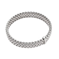 FOPE Flex'it Panorama 18ct White Gold 0.01ct Diamond Set Bracelet Small - Michael Jones Jeweller