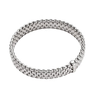 FOPE Flex'it Panorama 18ct White Gold 0.01ct Diamond Set Bracelet Small