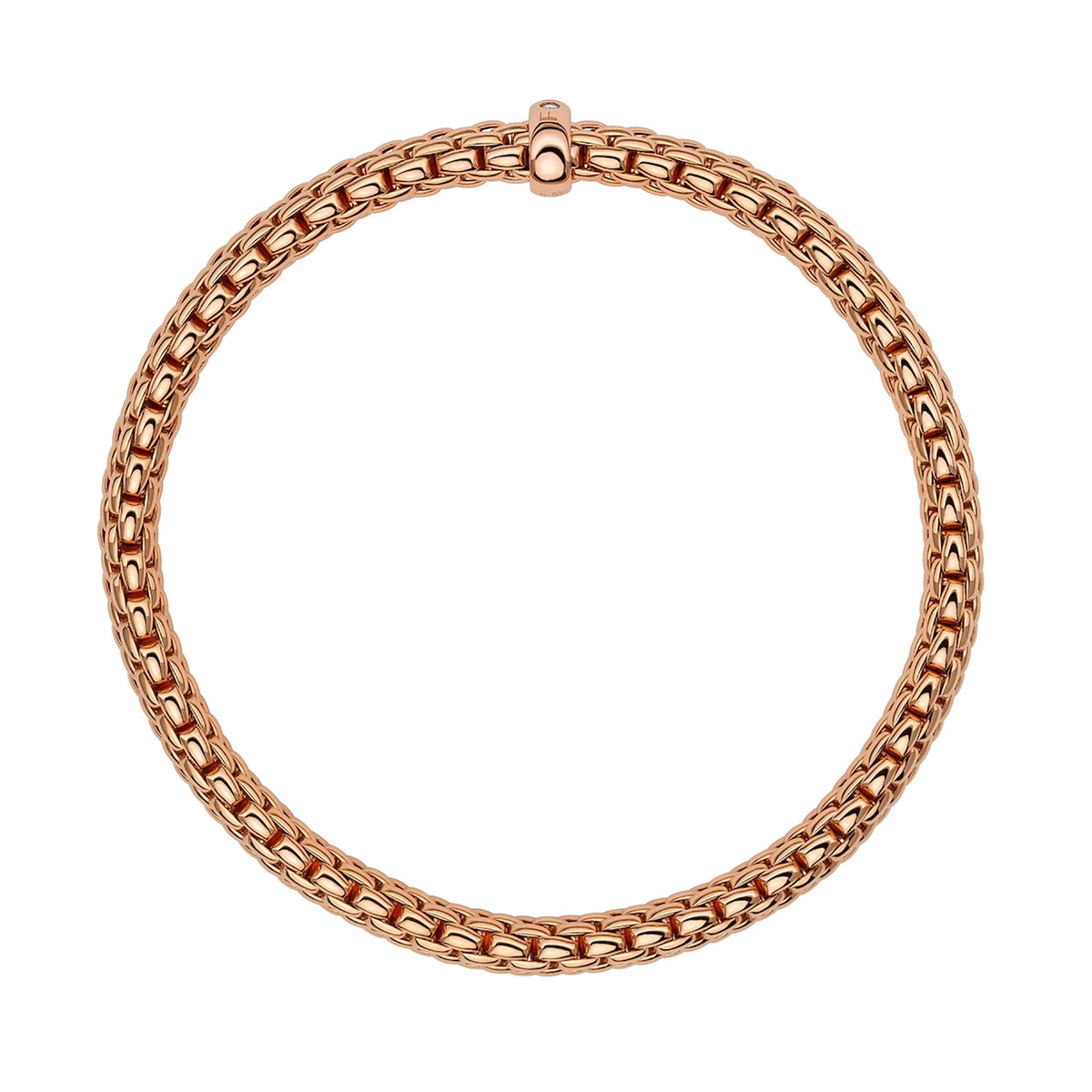 FOPE Flex'it Vendôme 18ct Rose Gold 0.01ct Diamond Set Bracelet Medium - Michael Jones Jeweller