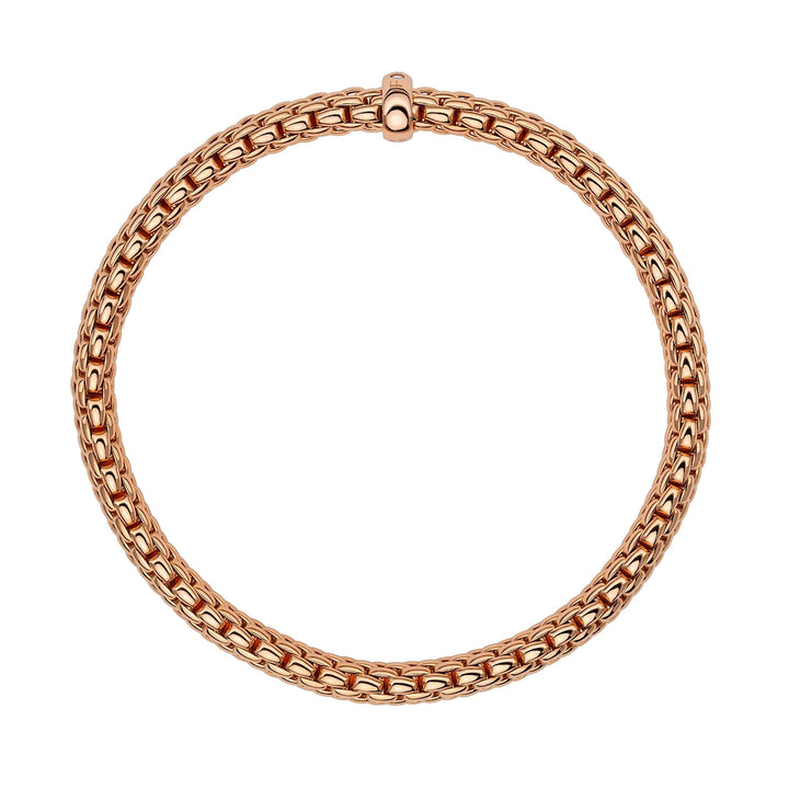 FOPE Flex'it Vendôme 18ct Rose Gold 0.01ct Diamond Set Bracelet Medium
