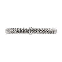 FOPE Flex'it Vendôme 18ct White Gold 0.01ct Black Diamond Set Bracelet Large - Michael Jones Jeweller
