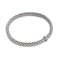 FOPE Flex'it Vendôme 18ct White Gold 0.01ct Black Diamond Set Bracelet Large - Michael Jones Jeweller