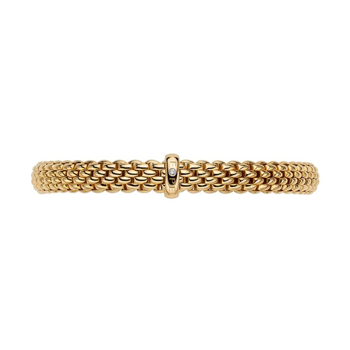 FOPE Flex'it Vendôme 18ct Yellow Gold 0.01ct Diamond Set Bracelet Small