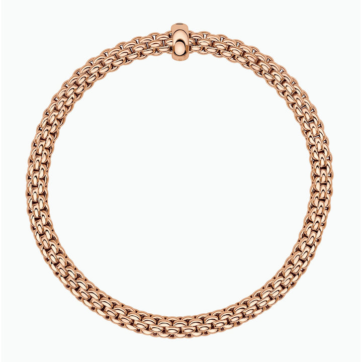 FOPE Flex'it Solo 18ct Rose Gold 0.01ct Black Diamond Set Bracelet Large - Michael Jones Jeweller