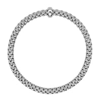 FOPE Flex'it Solo 18ct White Gold 0.01ct Diamond Set Bracelet Small